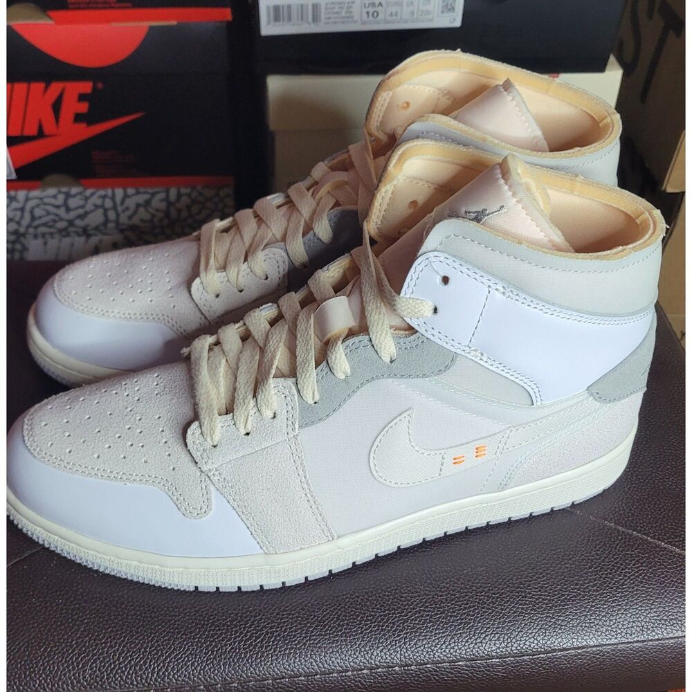 Nike Air Jordan 1 Mid SE Craft Inside Out White Grey DM9652-100 Men’s 10 NEW